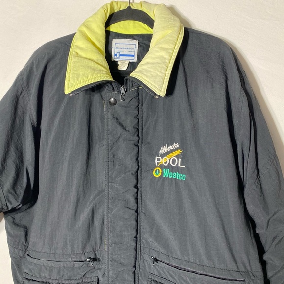 Vintage Alberta Grain Pool Westco Black & Yellow Jacket with Embroidered Logo L - Picture 7 of 15